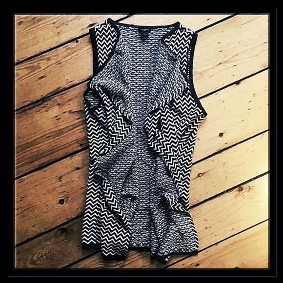 Ann Taylor 100%cotton chevron sleeveless cardiganS - Picture 3 of 11